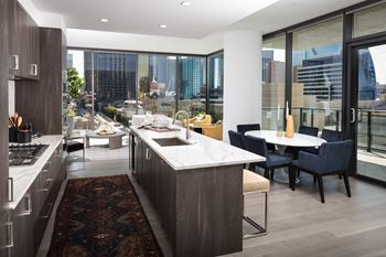 Elegant, statuario venato quartz kitchen countertops